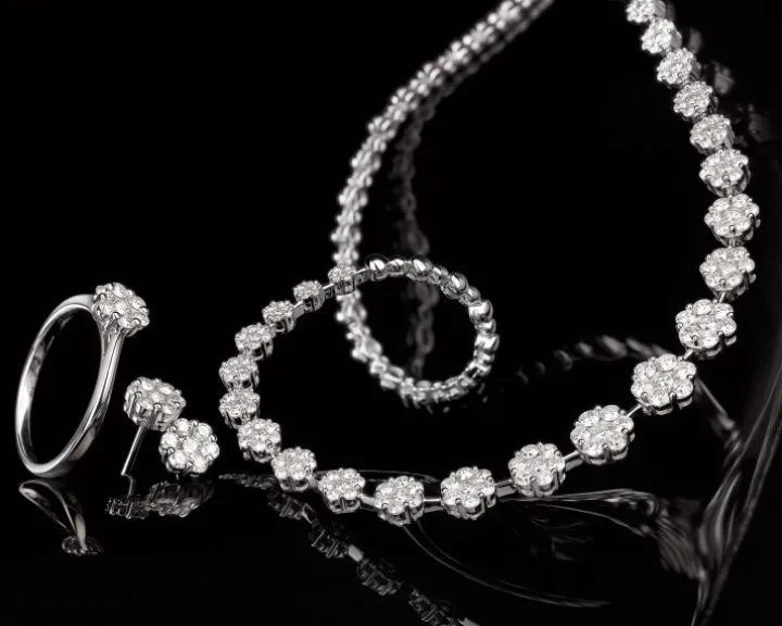 Naszyjnik z białego złota z brylantami - 3,97 ct - próba 585