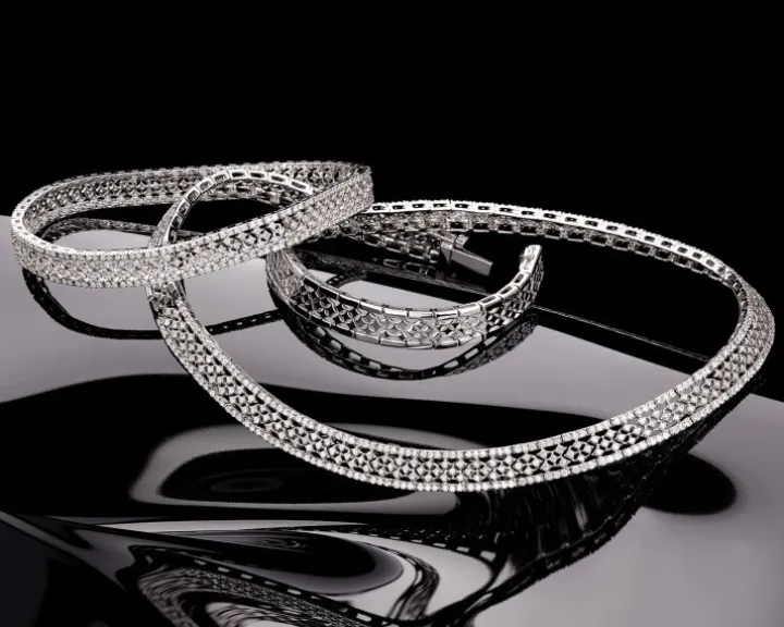 Naszyjnik z białego złota z brylantami - 4,62 ct - próba 750