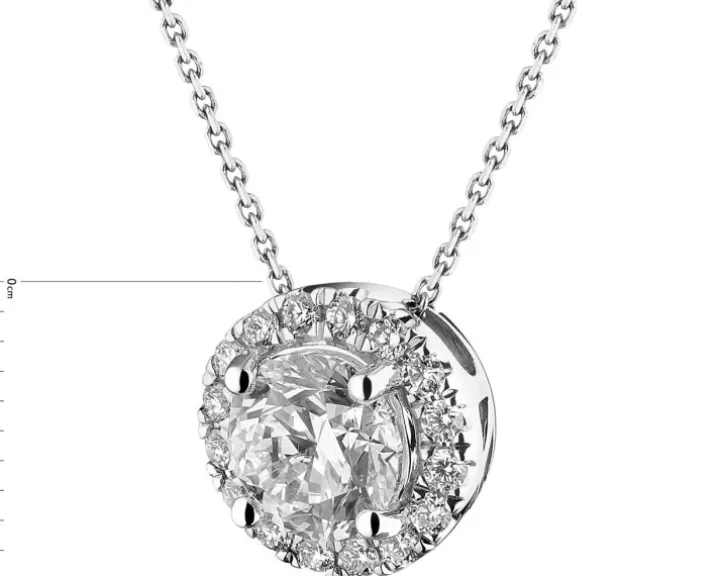 Naszyjnik z białego złota z brylantami - SI2/G - 1,17 ct - próba 750