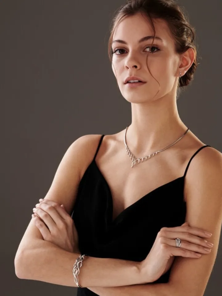 Naszyjnik z białego złota z brylantami - 0,27 ct - próba 750