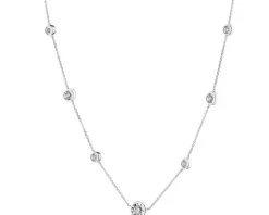 Naszyjnik z białego złota  z brylantami - 0,21 ct - próba 585