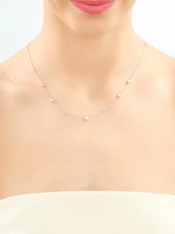 Naszyjnik z białego złota z brylantami - 0,21 ct - próba 585