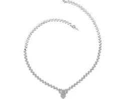 Naszyjnik z białego złota z brylantami - 43 cm - 4,59 ct - próba 750