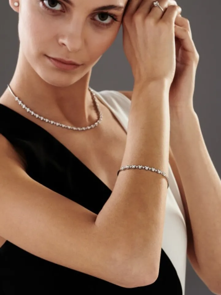 Naszyjnik z białego złota z brylantami - 45 cm, - 1,83 ct - próba 585