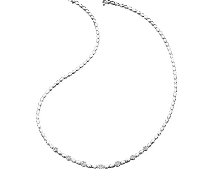 Naszyjnik z białego złota z brylantami - 0,63 ct - próba 585