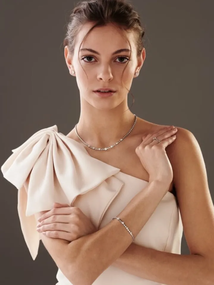 Naszyjnik z białego złota z brylantami - 0,63 ct - próba 585