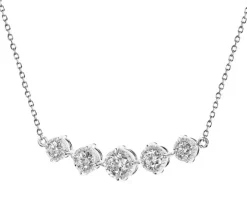 Naszyjnik z białego złota z brylantami - 0,70 ct - próba 585