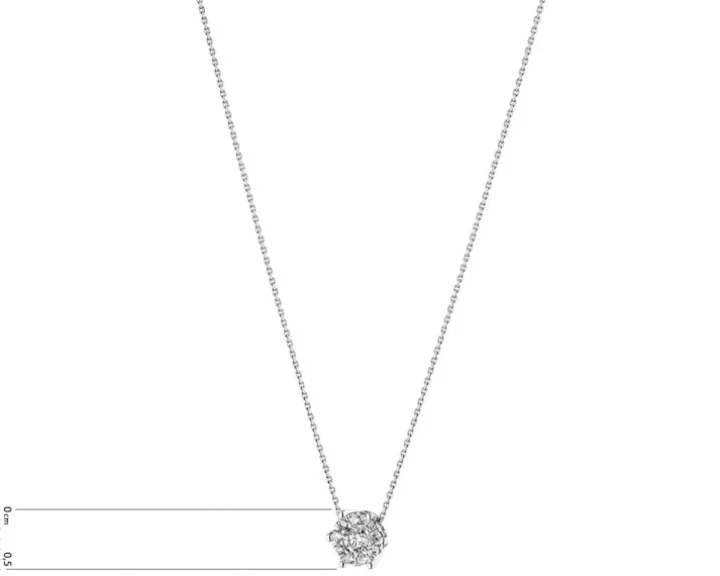 Naszyjnik z białego złota z brylantami - 0,22 ct - próba 585