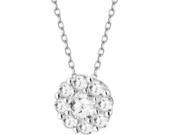 Naszyjnik z białego złota z brylantami laboratoryjnymi - 0,33 ct - próba 585