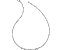 Naszyjnik z białego złota z brylantami - 43 cm - 10,00 ct - próba 750