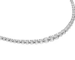 Naszyjnik z białego złota z brylantami - 43 cm - 10,00 ct - próba 750