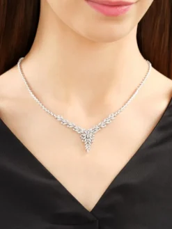 Naszyjnik z białego złota z brylantami - 2,67 ct - próba 750