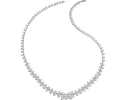 Naszyjnik z białego złota z diamentami - 43 cm - 17,20 ct - próba 750