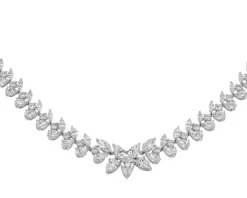 Naszyjnik z białego złota z diamentami - 43 cm - 17,20 ct - próba 750