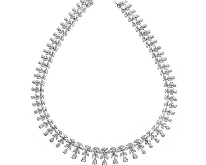 Naszyjnik z białego złota z diamentami - 28,07 ct - próba 750