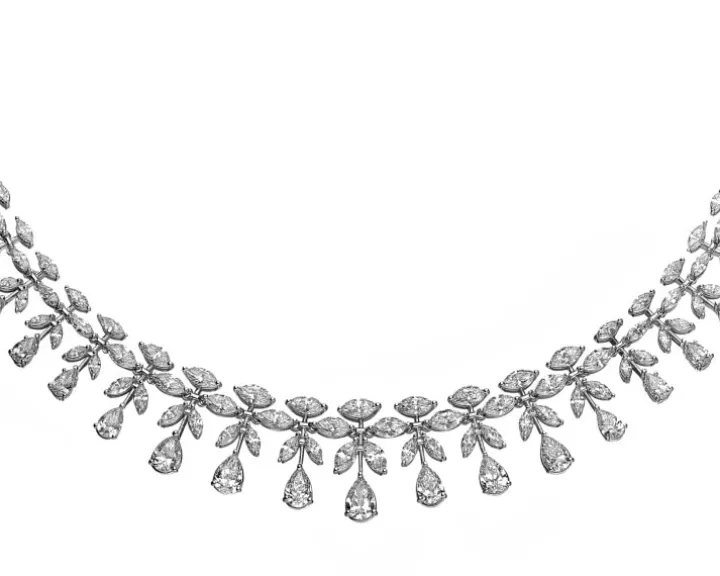 Naszyjnik z białego złota z diamentami - 28,07 ct - próba 750