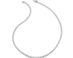 Naszyjnik z białego złota z brylantami - 43 cm - 6,73 ct - próba 750