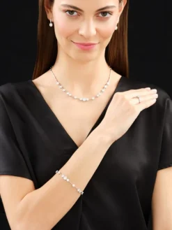 Naszyjnik z białego złota z brylantami - 43 cm - 2,00 ct - próba 585