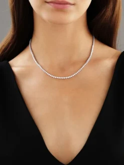 Naszyjnik z białego złota z brylantami - 43 cm - 2,00 ct - próba 750