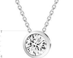 Naszyjnik z białego złota z brylantem laboratoryjnym - 0,30 ct - próba 585