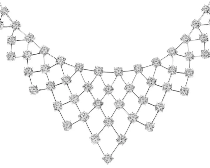 Naszyjnik z białego złota z brylantami - 5,00 ct - próba 750