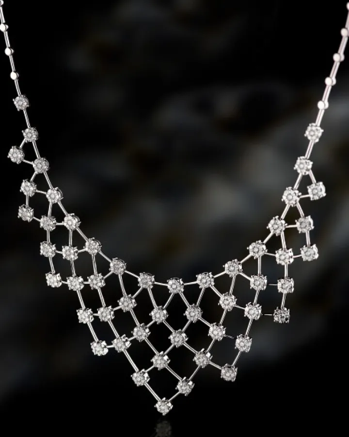 Naszyjnik z białego złota z brylantami - 5,00 ct - próba 750