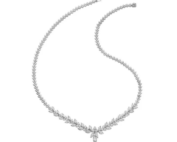 Naszyjnik z białego złota z diamentami - 11,78 ct - próba 750