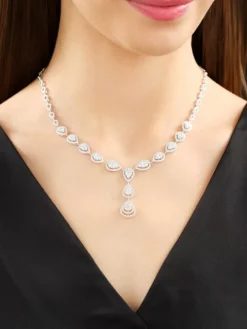 Naszyjnik z białego złota z brylantami - 5,10 ct - próba 750