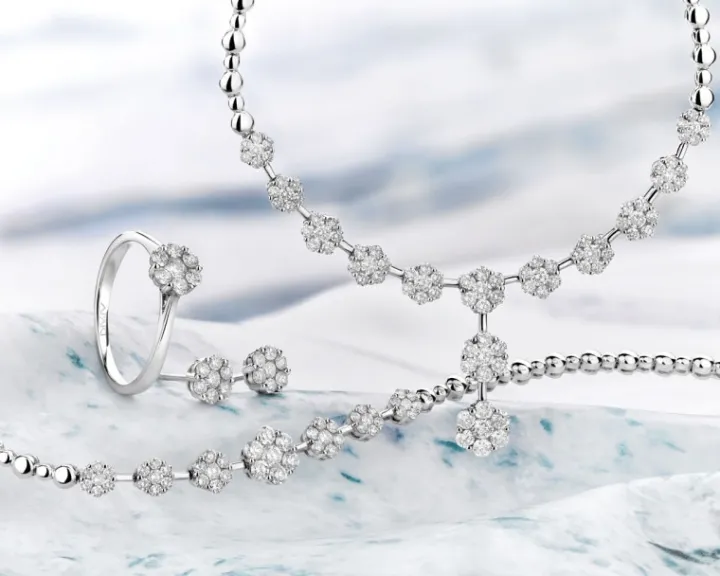 Naszyjnik z białego złota z brylantami - 1,91 ct - próba 585