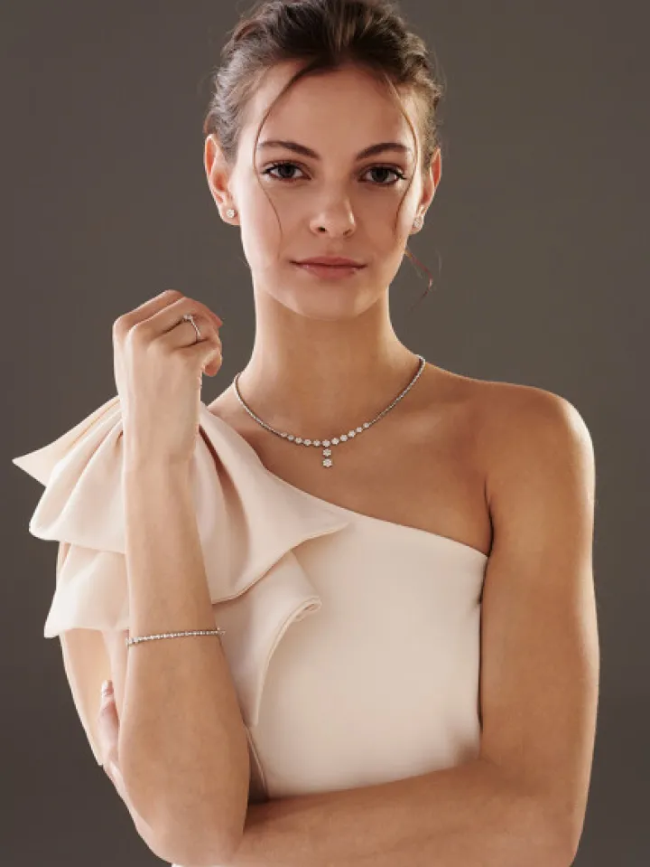 Naszyjnik z białego złota z brylantami - 1,91 ct - próba 585