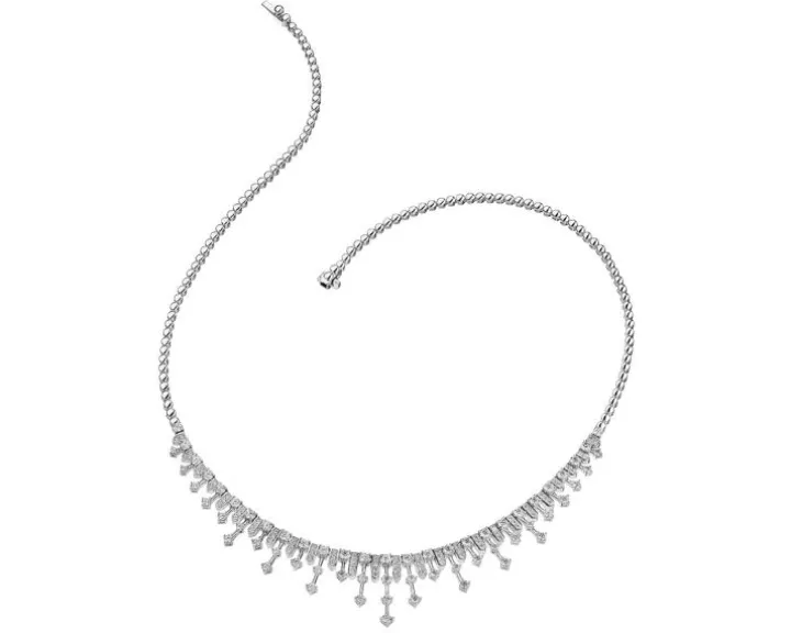 Naszyjnik z białego złota z brylantami - 3,37 ct - próba 585