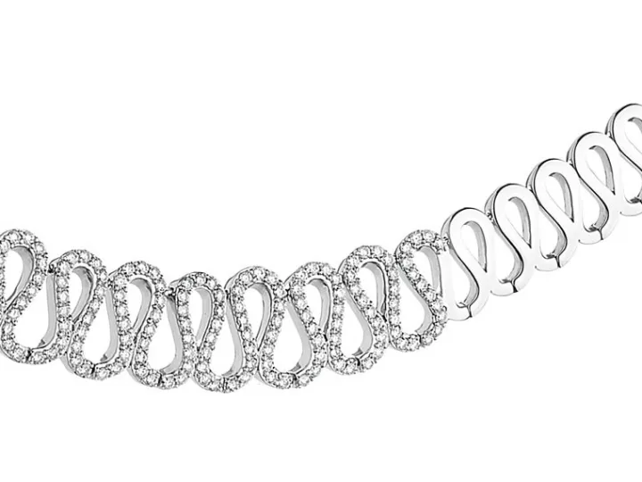 Naszyjnik z białego złota z brylantami - 6,79 ct - próba 585