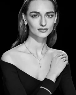 Naszyjnik z białego złota z diamentami - 43 cm - 7,85 ct - próba 750