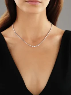 Naszyjnik z białego złota z brylantami - 43 cm - 1,53 ct - próba 750