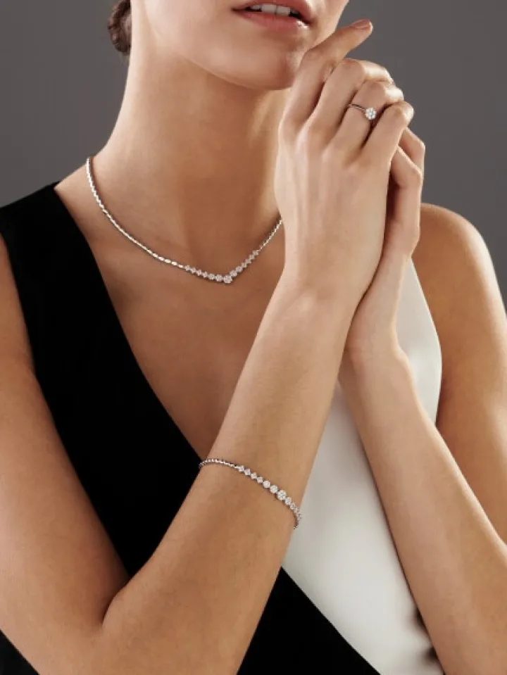 Naszyjnik z białego złota z brylantami - 0,85 ct - próba 585