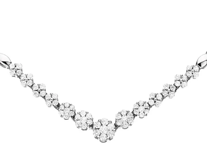 Naszyjnik z białego złota z brylantami - 0,85 ct - próba 585