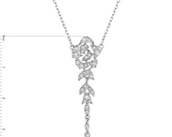 Naszyjnik z białego złota z diamentami - 0,27 ct - próba 585