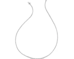 Naszyjnik z białego złota z brylantami - 43 cm - 3,52 ct - próba 750