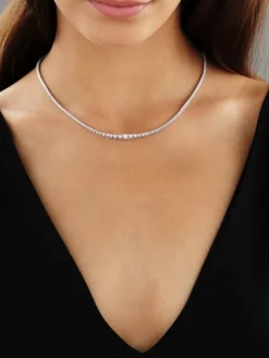 Naszyjnik z białego złota z brylantami - 43 cm - 3,52 ct - próba 750