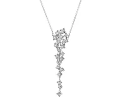 Naszyjnik z białego złota z brylantami - 0,75 ct - próba 585