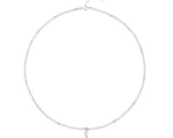 Naszyjnik z diamentem, perłami i elementami białego złota - nieskończoność - próba 585