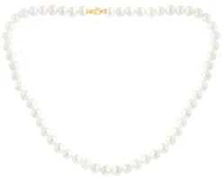 Naszyjnik z elementami z żółtego złota - perły