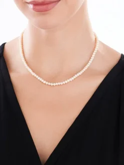 Naszyjnik z elementami z żółtego złota - perły