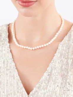 Naszyjnik z elementami z  żółtego złota - perły