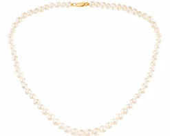 Naszyjnik z elementami z żółtego złota - perły