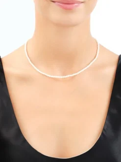 Naszyjnik z elementami z żółtego złota - perły