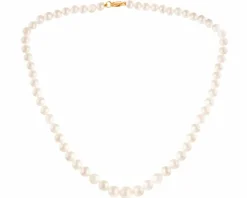 Naszyjnik z elementami z żółtego złota - perły