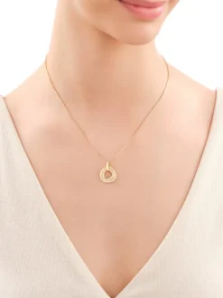 Naszyjnik z mosiądzu pozłacany ze szklanymi detalami