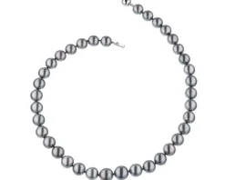 Naszyjnik z perłami Tahiti, brylantami i elementami białego złota - próba 750