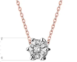 Naszyjnik z różowego i białego złota z brylantami - 0,10 ct - próba 585